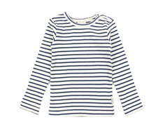 Petit Piao denim blue/offwhite striped t-shirt modal